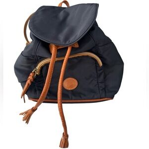 Vintage Dooney & Bourke Nylon Backpack Navy Leather Trim Duck Logo